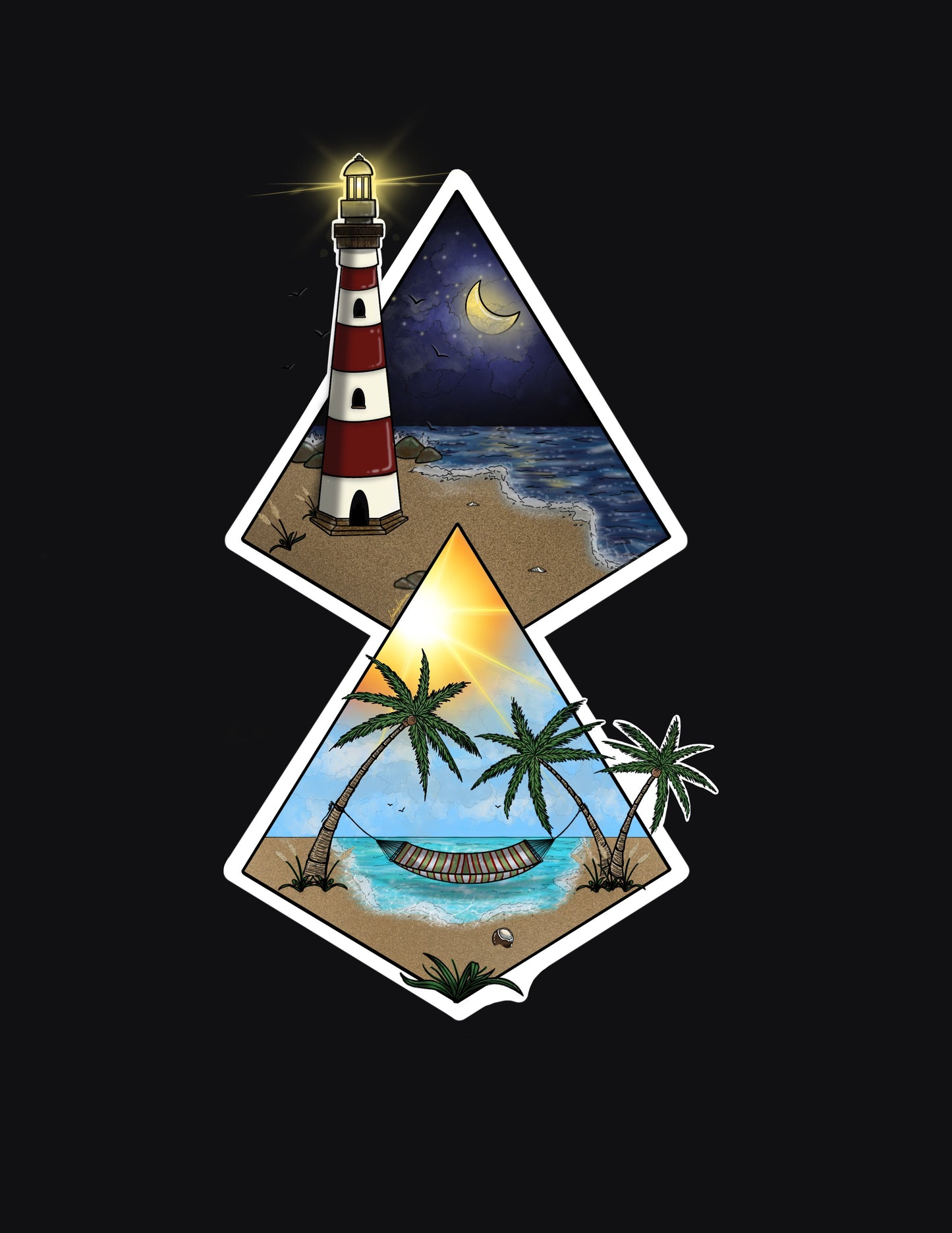 Light house tropical sticker