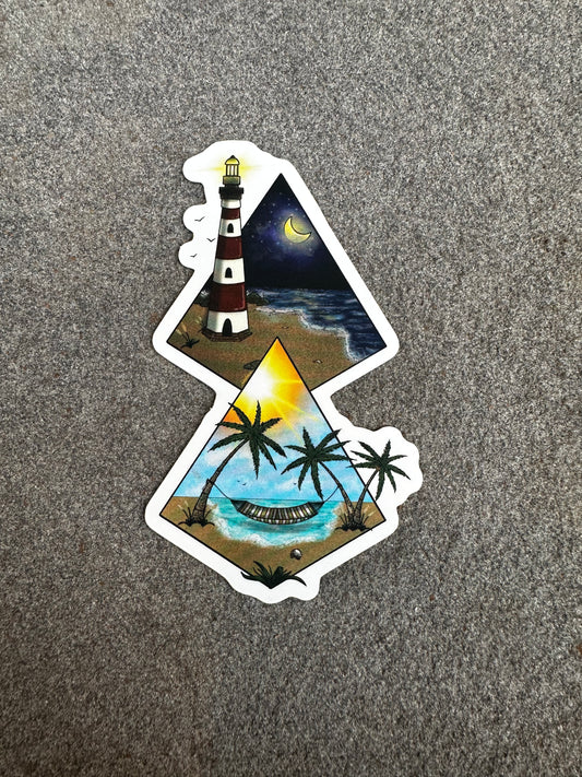 Light house tropical sticker
