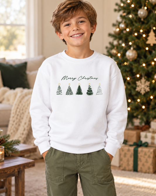 kids merry christmas crewneck lifestyle mockup