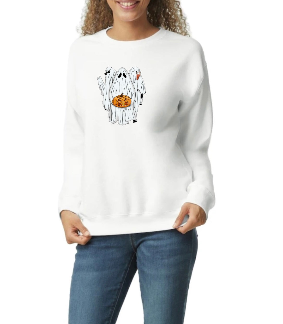 Adult ghost Halloween sweatshirt