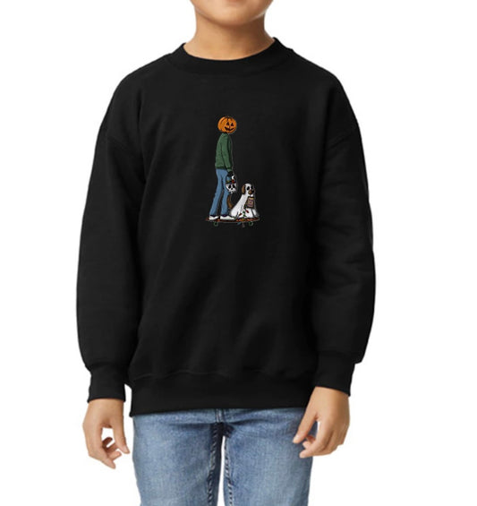 Kids Just Skating by Halloween Sweatshirt