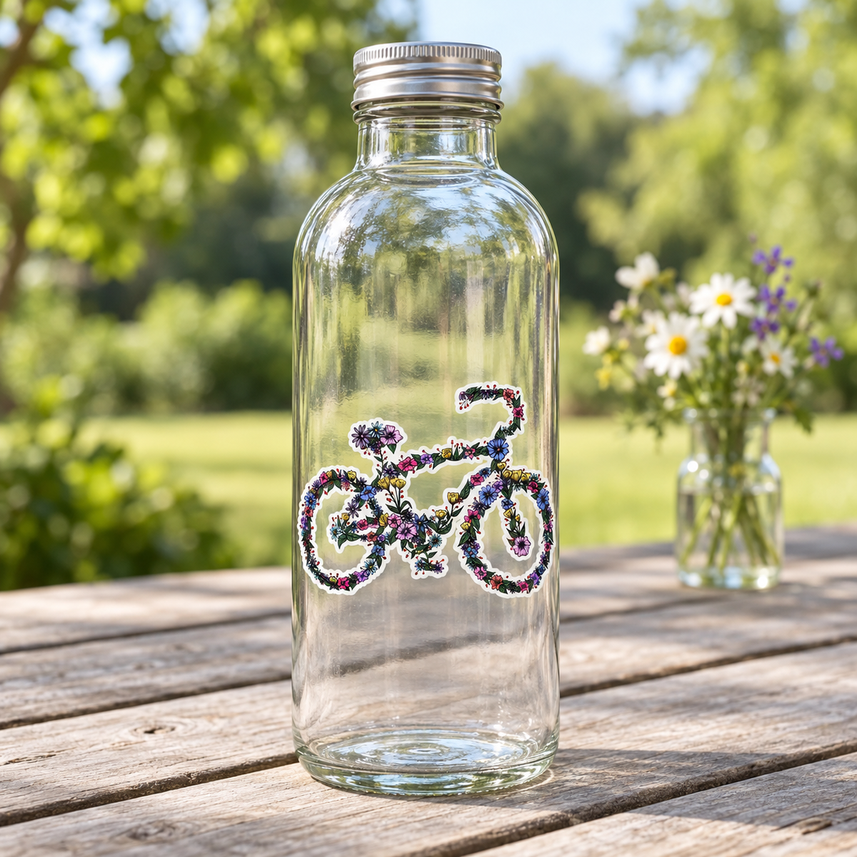 Floral bicycle sticker
