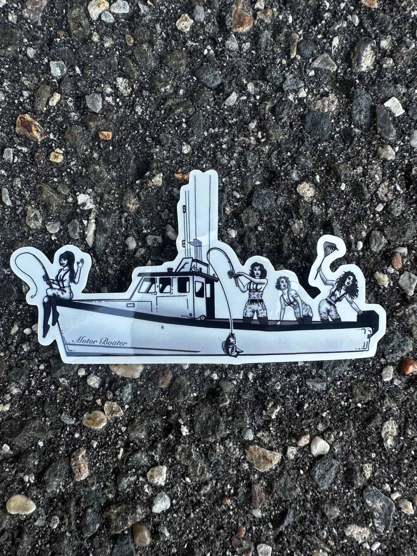 Motor boater sticker 4.5”x2.4”