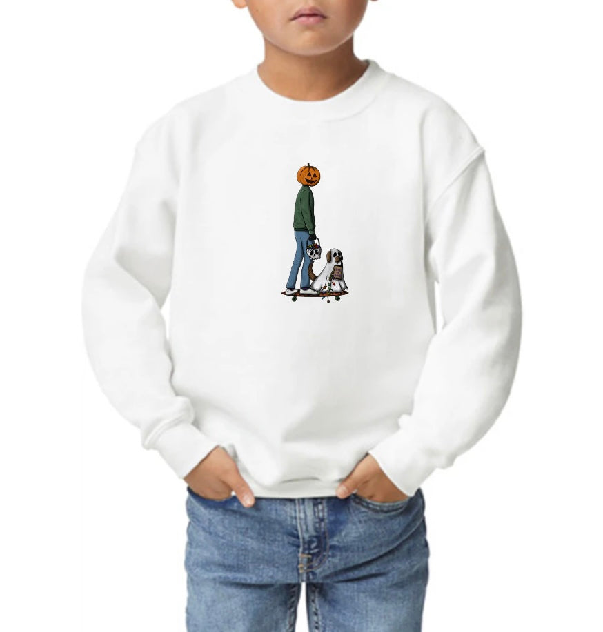 Kids Just Skating by Halloween Sweatshirt