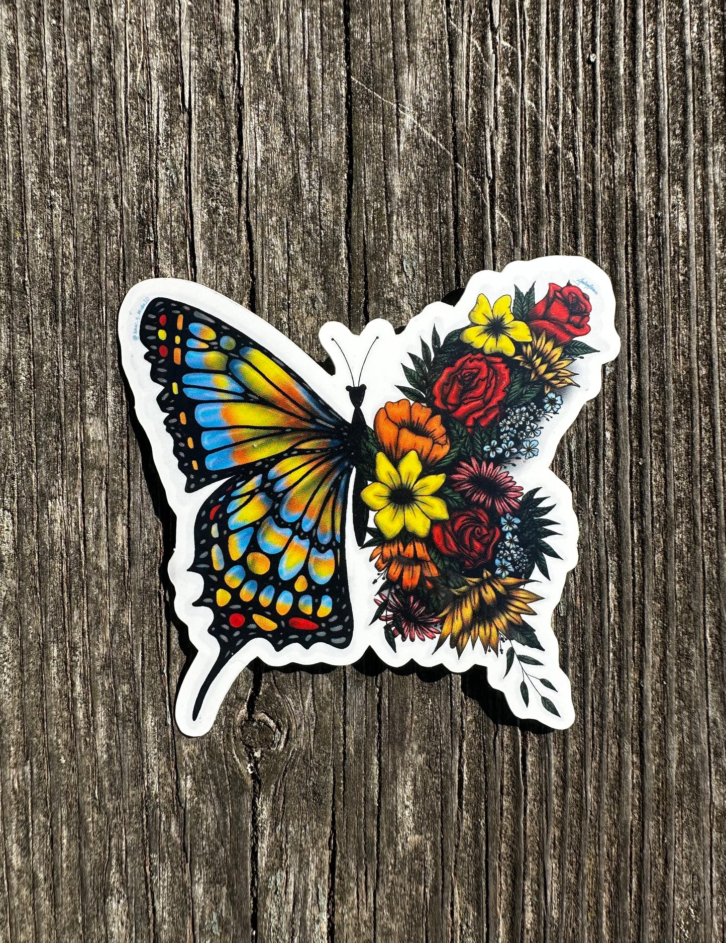 Pegatina de mariposa floral 🦋