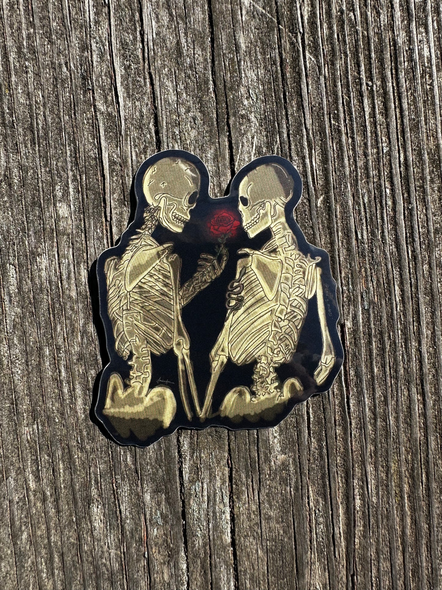 Skeleton Rose Sticker