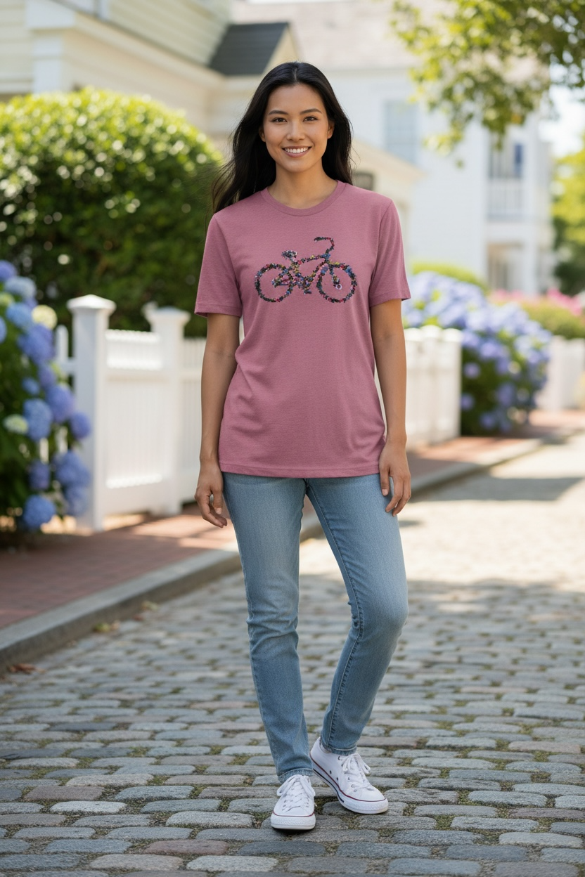Adult floral bicycle T-shirt