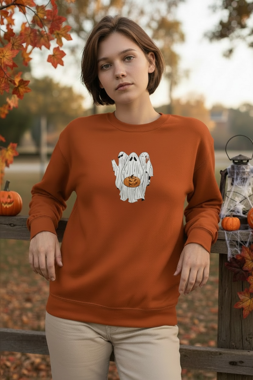 Adult ghost Halloween sweatshirt