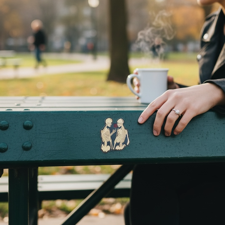 Skeleton Rose Sticker