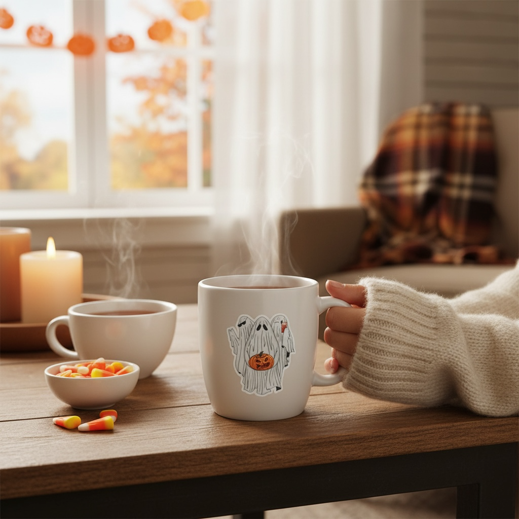 Ghost Halloween sticker