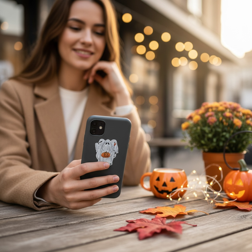 Ghost Halloween sticker