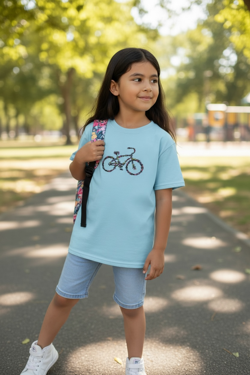 Kid’s floral bicycle T-shirt