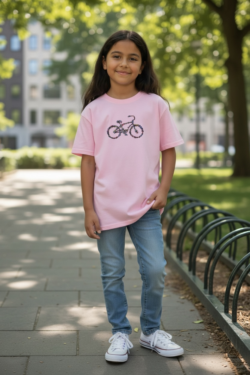 Kid’s floral bicycle T-shirt