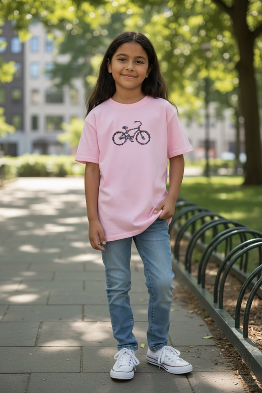 Kid’s floral bicycle T-shirt