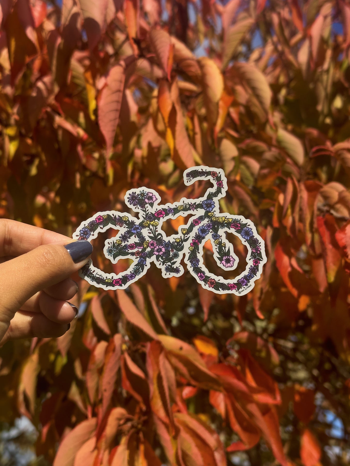 Floral bicycle sticker