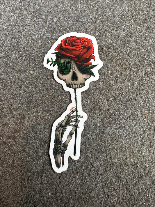 Pegatina de rosa calavera 🥀