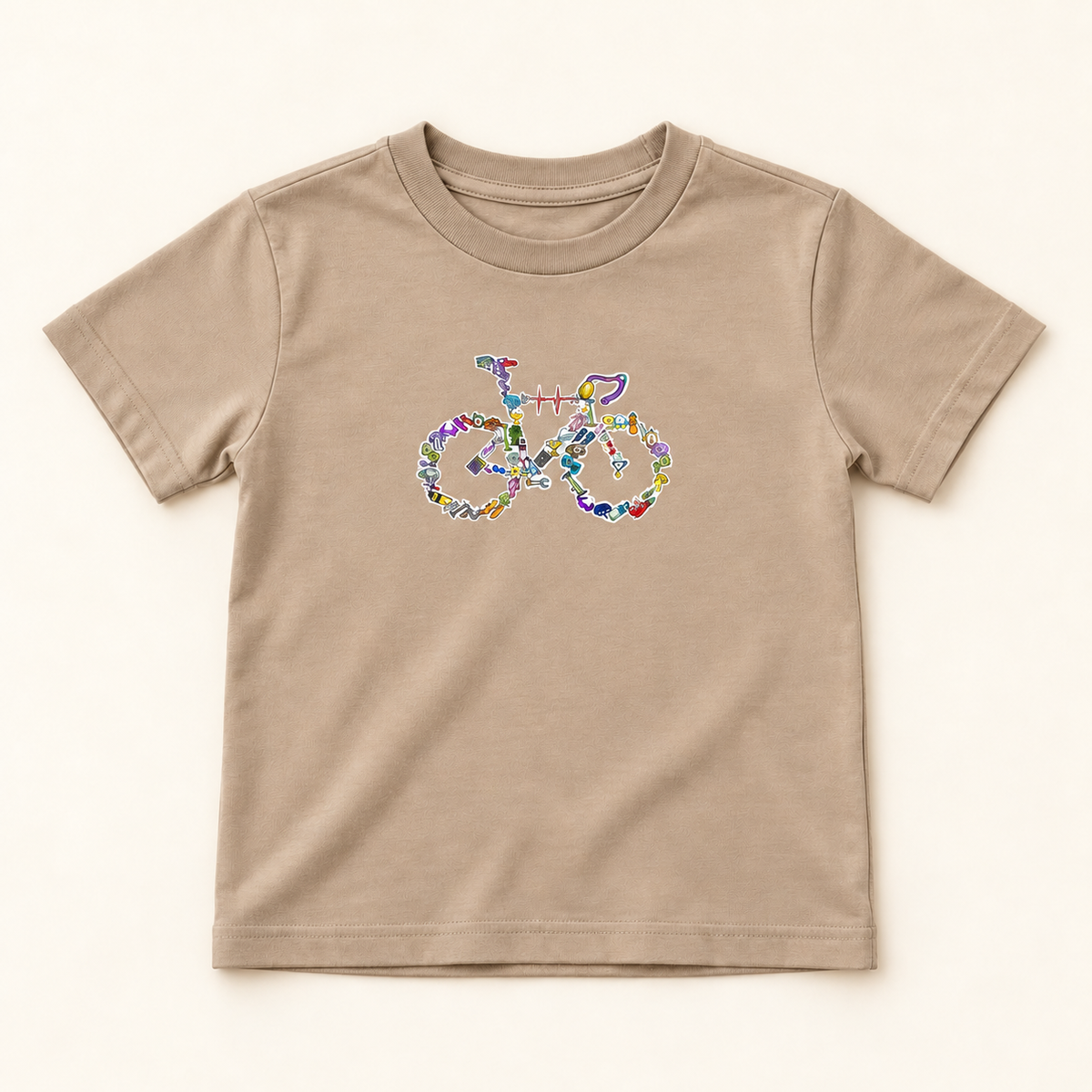 Road Bike Kids’ T-Shirt in Tan
