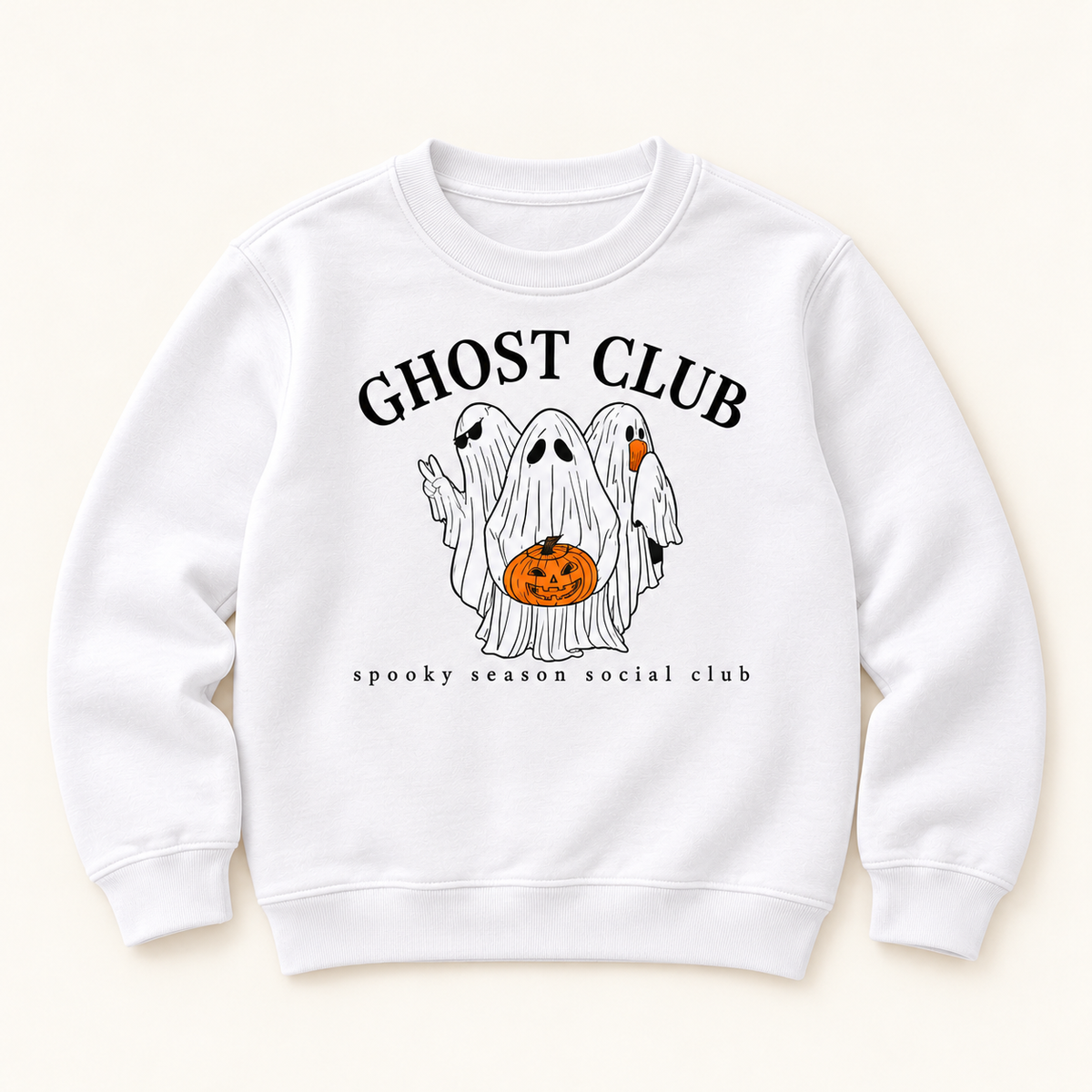 Ghost Club kids crewneck in white