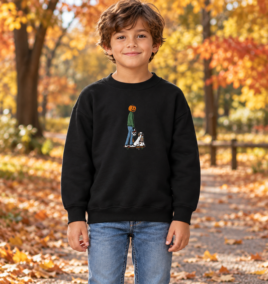 Black Kids Just Skating by Halloween Sweatshirt lifestyle mockup