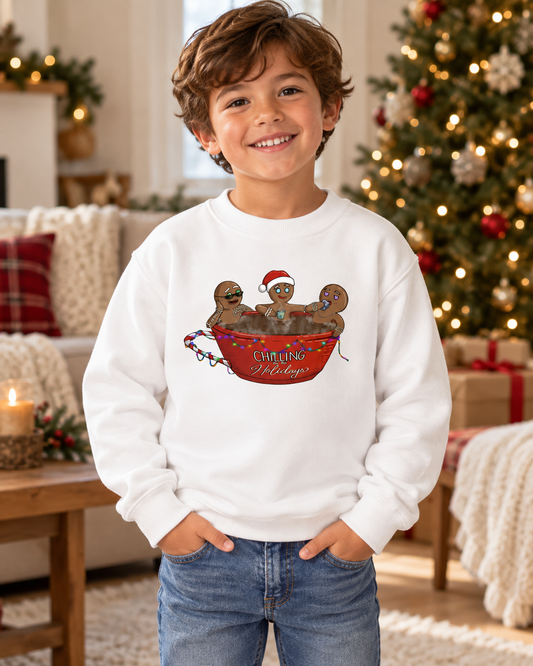 kids christmas crewneck lifestyle mockup