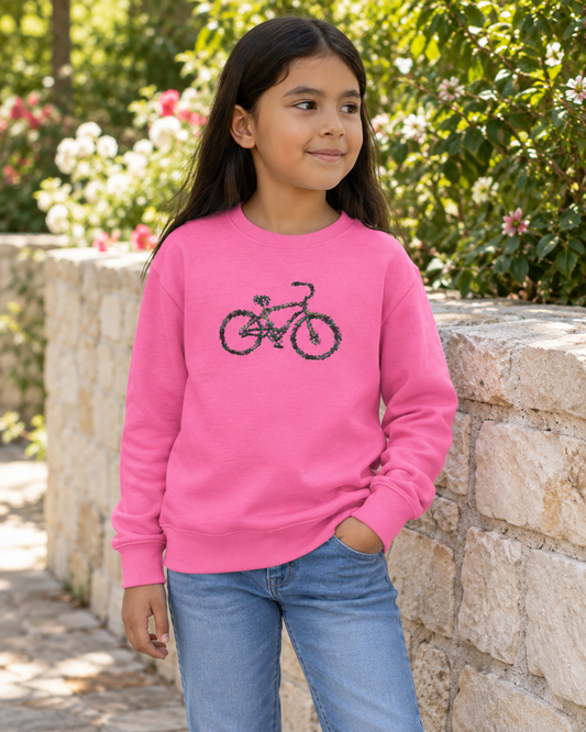 kids floral bicycle crewneck lifestyle mockup